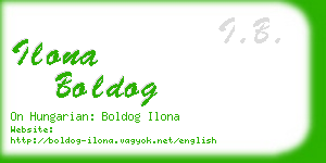 ilona boldog business card